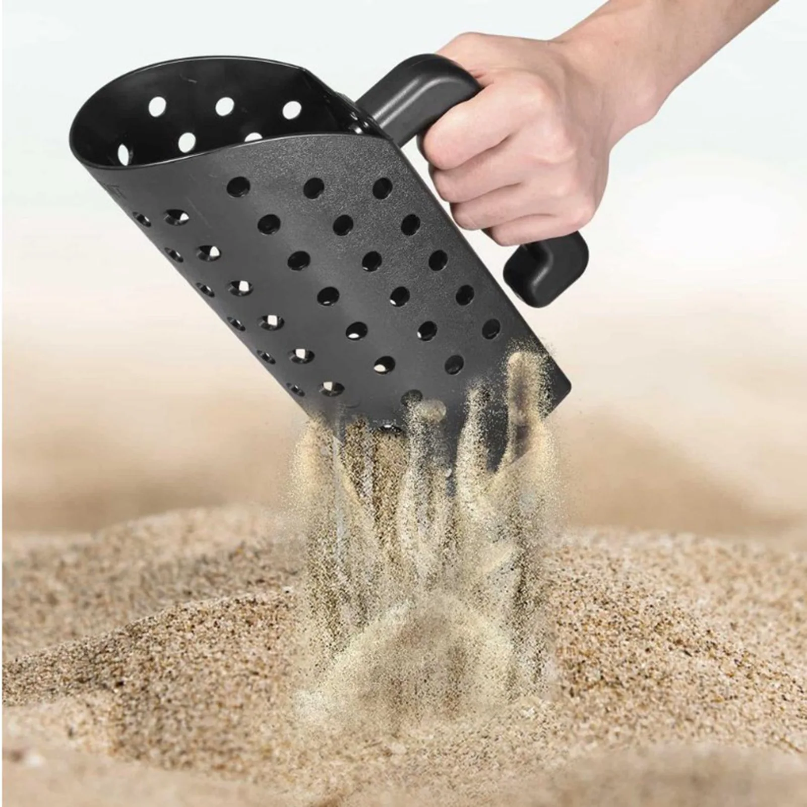 Treasure Scoop and Trowel 1/2 Gallon Capacity Ergonomically Comfortable Grip Metal Detecting Sand Scoop Set Sturdy for Garden 3
