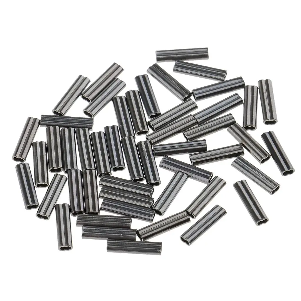 3x 50 Pcs 10mm Double Barrel ing Sleeves Copper Tube Connector 0.8-1.7mm