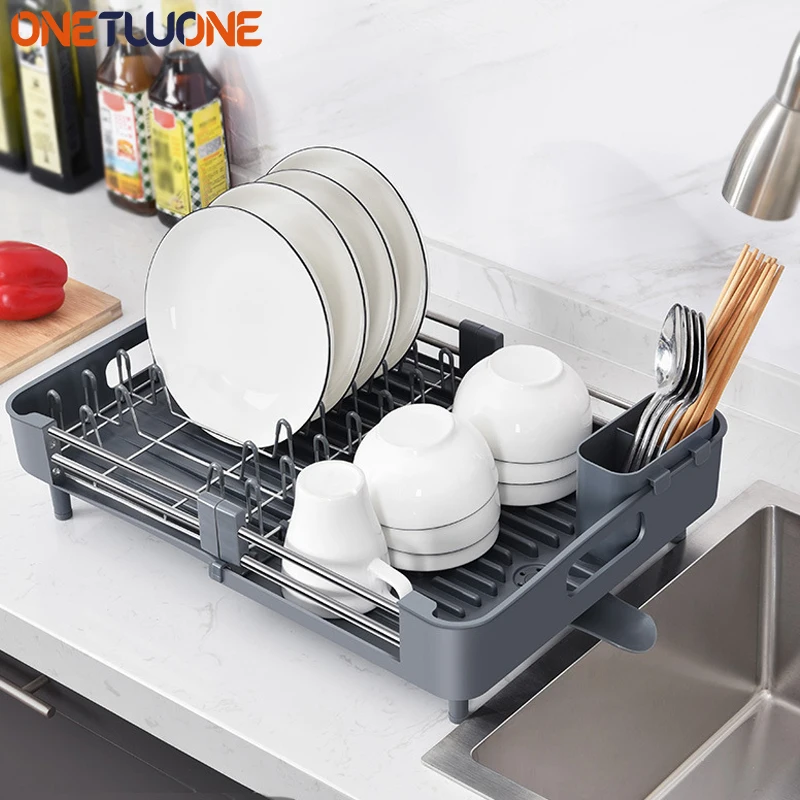 Over Sink Dish Drying Rack Kitchen Organizer Stainless Steel Cutlery Holder