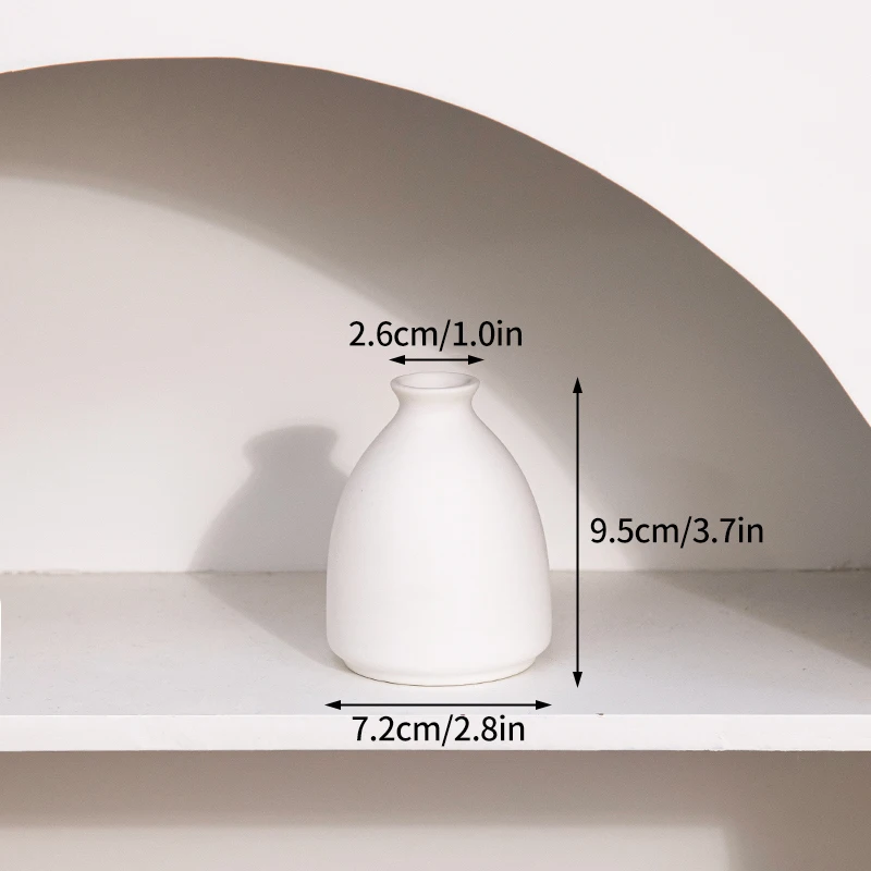 White Ceramic Nordic Vases - Decorative Home Ornaments for Living Room and Desktop Decor