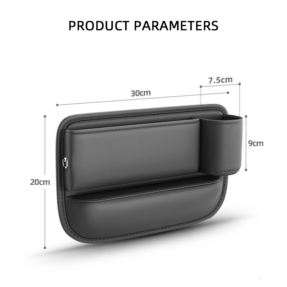 Car Seat Gap Organizer Leak-proof Storage Bag With Cup Holder PU Leather Slot