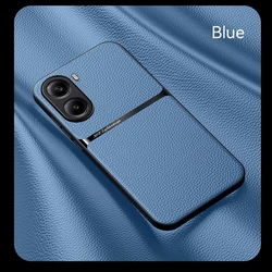 PU Leather Magnetic Protective Phone Case - Durable Back Cover Shell for Poco X8 Pro (Blue)