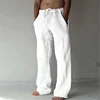 summer spring 2023 New Men's Cotton Linen Pants Male Autumn New Breathable Solid Color Linen Trousers Fitness Streetwear S-3XL 1
