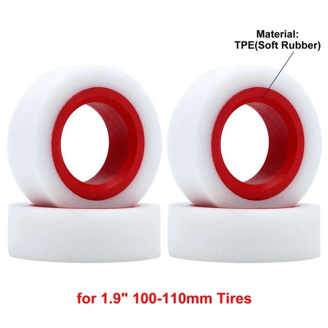 クローラーラジコンホイール1.9 1.9インチラバーロックタイヤ,100mm,105mm,115mm,120mm,1:10ラジコン