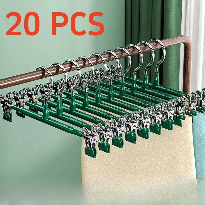 Trousers clip, 5/10/20 Pcs Rack Clip, Stainless Steel Trousers Wardrobe Clip, Anti-slip Clothespin, Pants Clamp, Clothes Hanger for Skirt