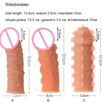 3 Tpyes Big Granule Condoms Thicken Penis Extender Sleeve Erotic Toys Sex Products Penis Extension Delay Ejaculation Sex Shop 3