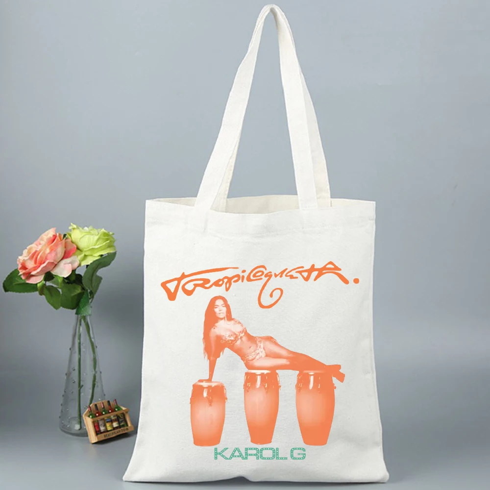 2025 Karol G TROPICOQUETA Merch Canvas Bag Shopping Canvas Shopping Tote Bag Shopper Bag Fans Gift 5