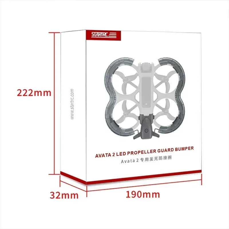 For DJI Avata 2 LED Propeller Guard Protector Rechargeable Luminous Anti-collision Ring Propellers Protective Bumper