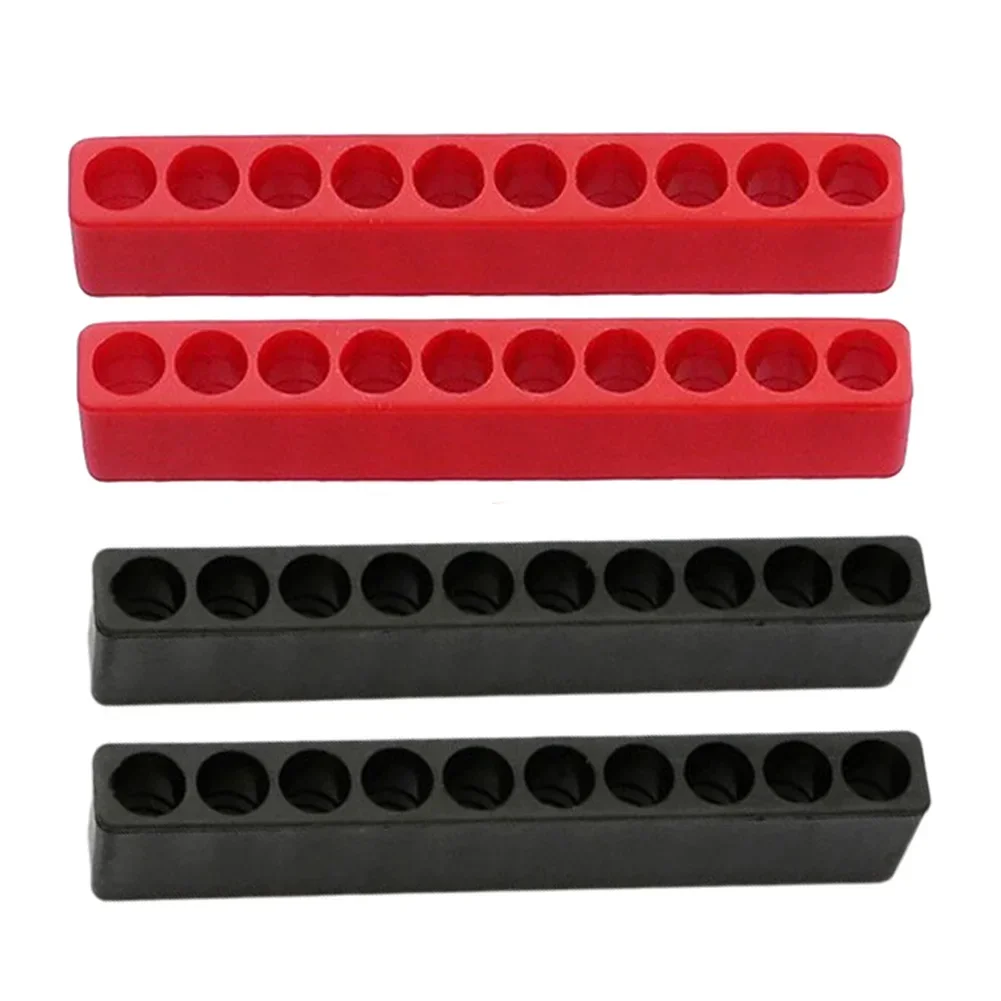 4pcs 10 Holes Screwdriver Bit Holder Soft Rubber Organizer 1/4 Inch Hex Screwdriver Head Drill Bit Stand Case Power Tools