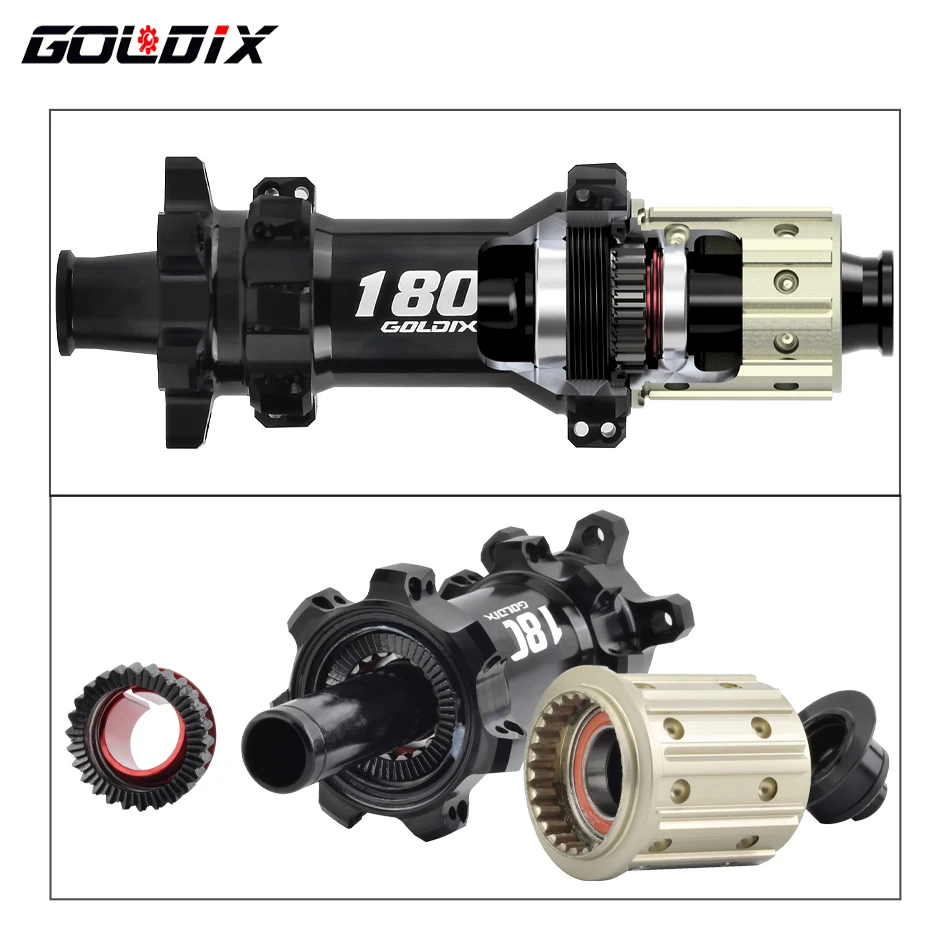 GOLDIX M180 52T Ratchet Bicycle Hub 6-Bolt Disc Brake 28Hole