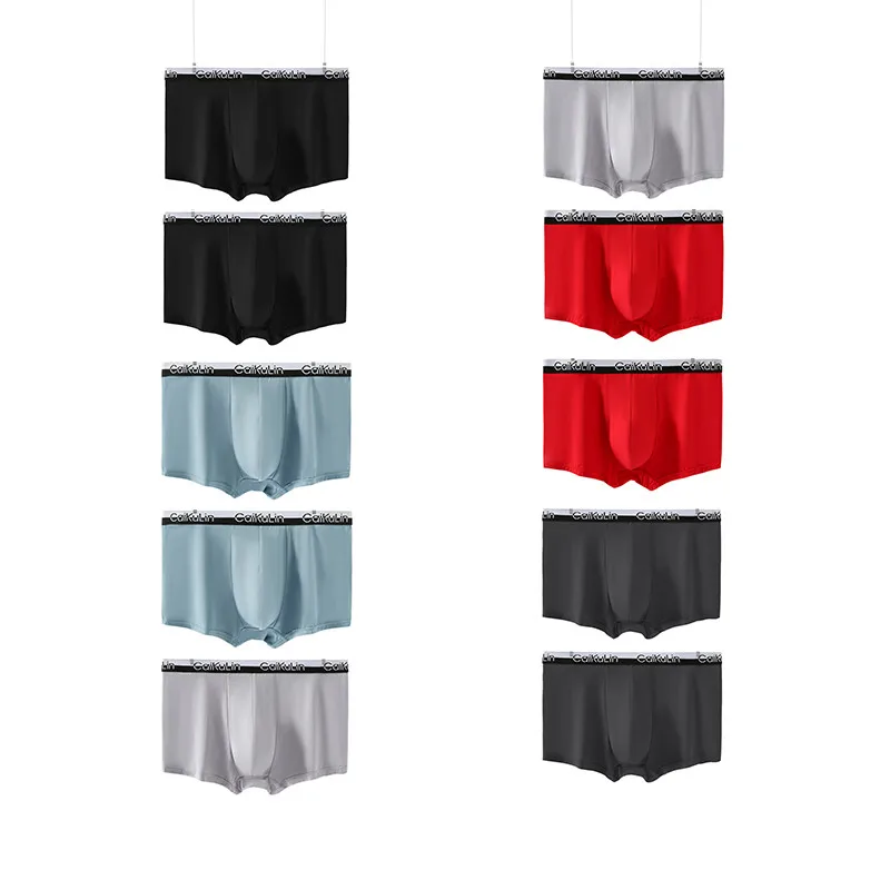 10 pcs CaiKuLin Brand Modal Sexy Boxer Shorts For Men Underwear Male Panties Slip Letter High Elastic Underpants Boy Lingerie