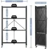 4-Tier Foldable Metal Storage Shelf with Wheels Heavy Duty Organizer Bathroom Kitchen Office Garage Space Saving Display Rack 3