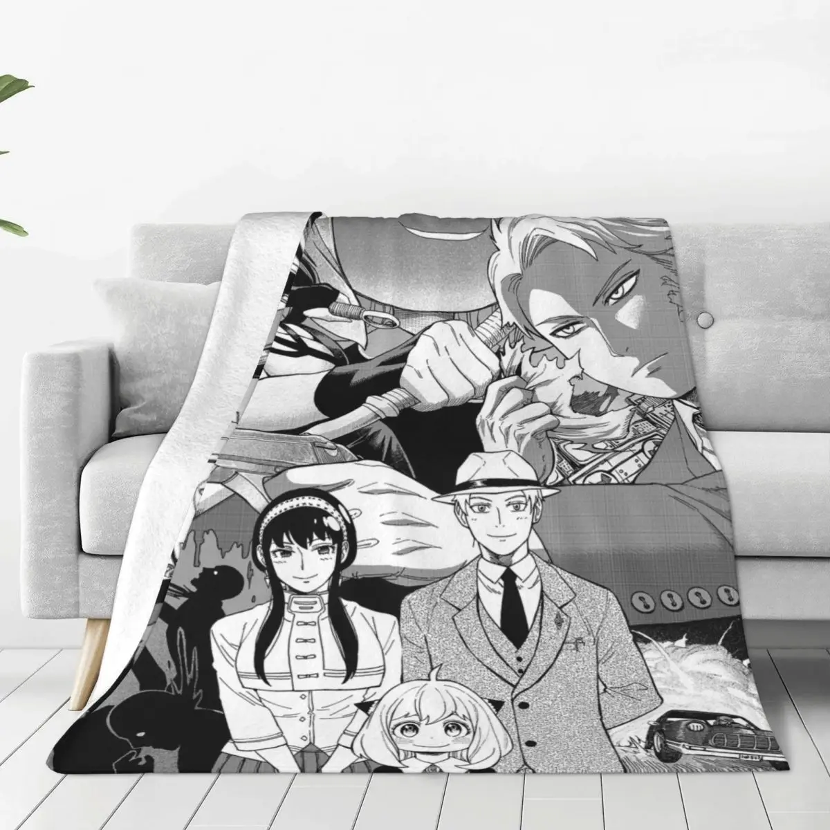 

Anime Spy X Family Child Gift Blankets Coral Fleece Plush Spring/Autumn Lightweight Throw Blankets for Sofa Office Rug Piece