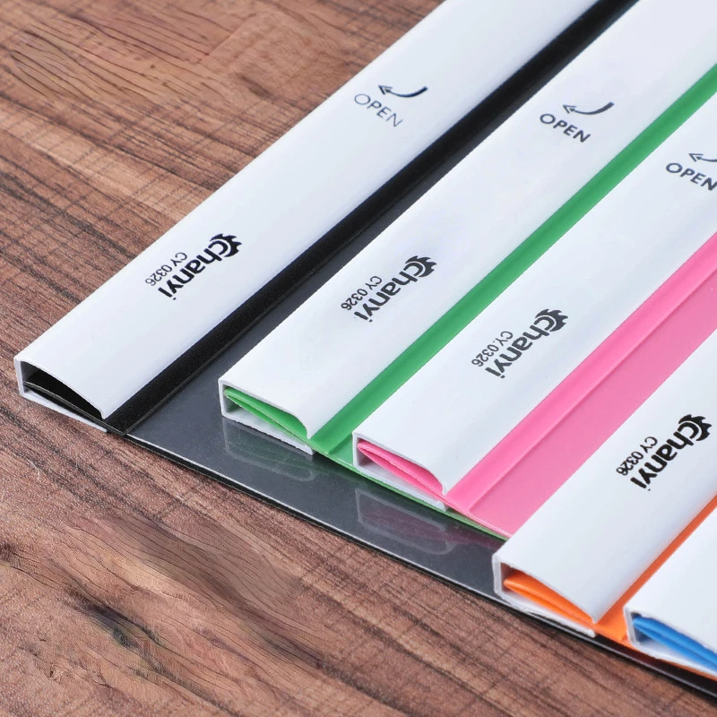 5 Pieces Rotatable Color Transparent Draw Rod Folder File Report Resume Folder Thickened Draw Rod Plastic Clip