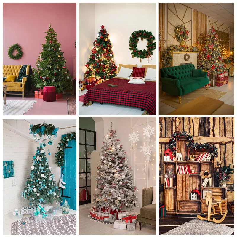 

SHUOZHIKE Christmas Photography Backgrounds Tree Gift Children Baby Photo Backdrop For Studio Photocall Props 21520YDH-01