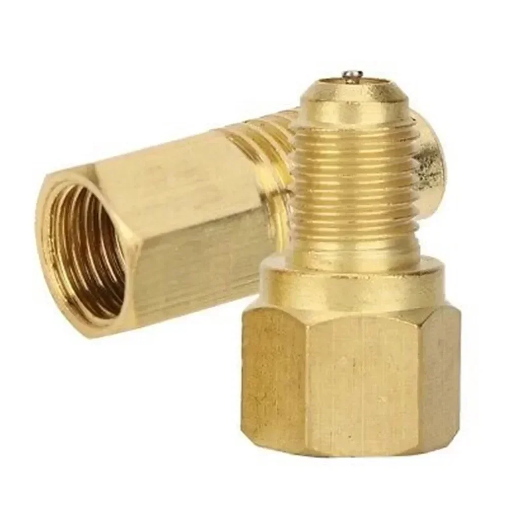 New Practical Quality R1234yf Adapter R22 1/2&rdquo; ACME LH 1/4&rdquo; SAE 2 Pcs Charging Removable Repairing Solid Brass