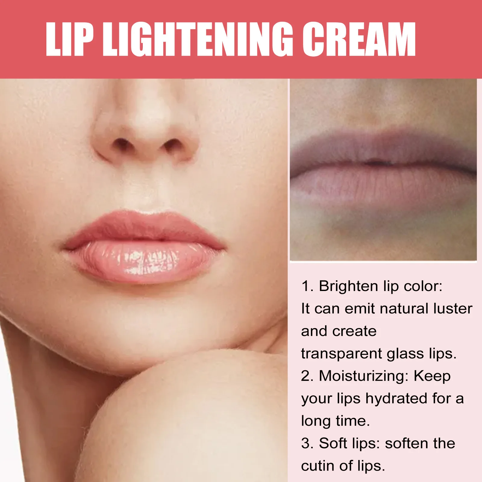 Vitamin E Pink Lip Lightening Cream Dark Melanin Lip Remover Moisturizing Brightening Dead Skin Repair Soften Lips Color Cream