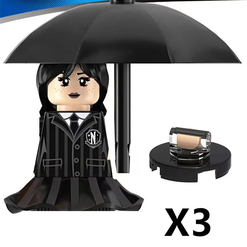 KF1897 WM2575 Wednesday Addams Movies Anime WM Blocks Bricks Mini Action Toy Figures Kids Educational Assemble Toys Dolls Gifts 2