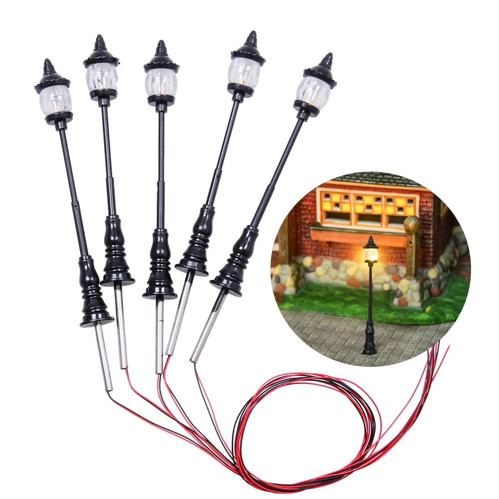 

Simulation Miniature 12V Garden Lamp Model Diy Sand Table Park/Railway Scene Layout Lighting Materials Diorama Kits 5Pcs/Lot