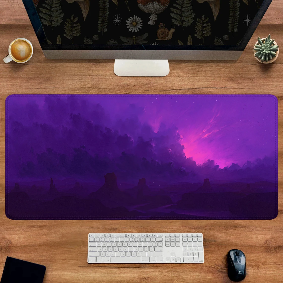 

Mousepad Night View Landscape Rug Non-slip Table Carpet Keynoard Mat Mouse Pad Large Desk Mat Edge Stitched PC Gaming Accessory