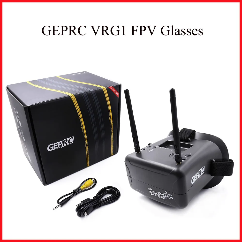 

Очки GEPRC VRG1 для FPV-дрона, аксессуары для очков, версия DVR, крепление на голову, 5,8 ГГц, 40-канальная передача изображения для аналогового RC