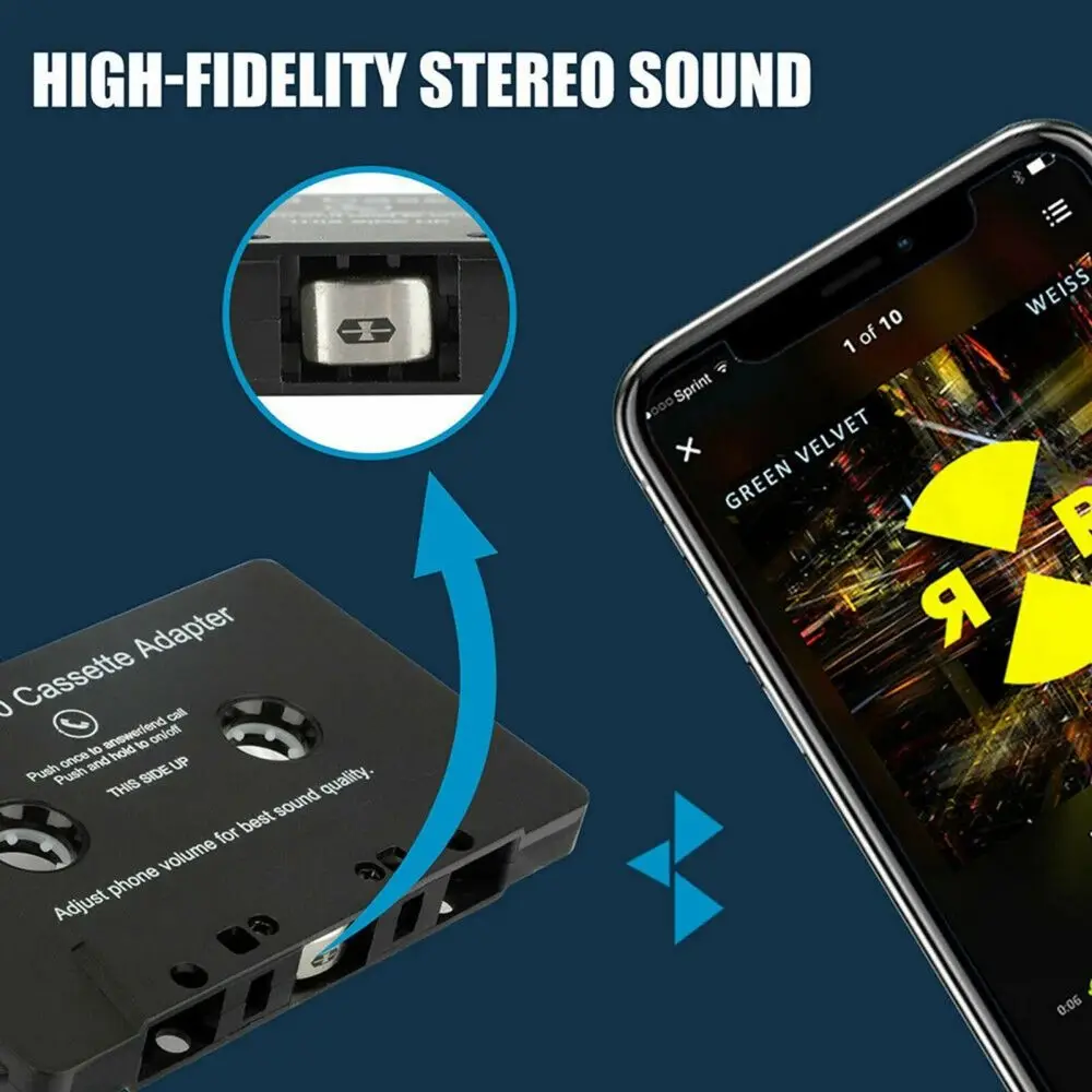 Bluetooth Audio Converter Universal Bluetooth 5.0 Car Tape Converter Car MP3/SBC/stereo Bluetooth Audio Cassette Player AUX Adapter