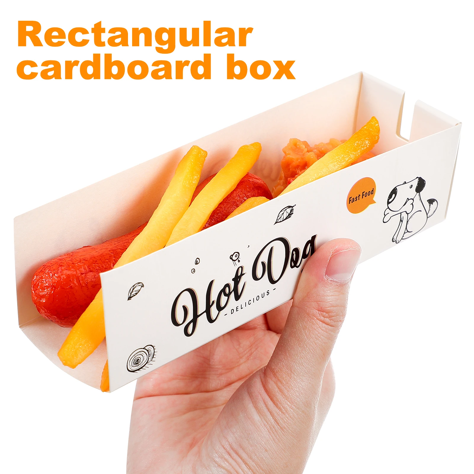 100pcs Disposable Paper Food Boxes for Hot Dogs, Snacks, French Fries, Takeout Meals, P... - SKU DPFB1907 - UGI Packaging