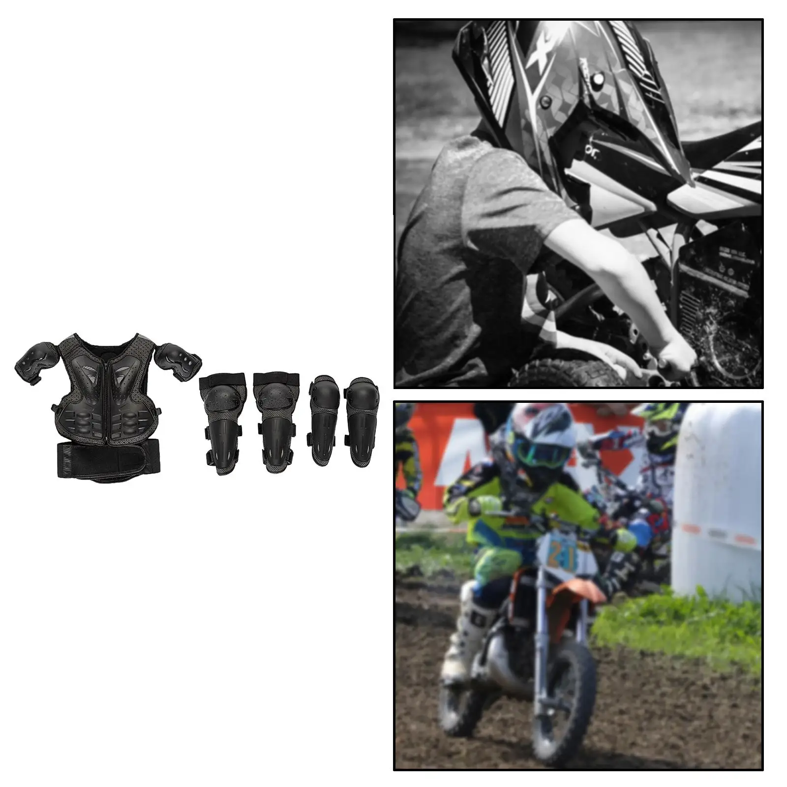 

Child Motocross Suit Chest Back Protector Elbow Pads for Racing Skateboard