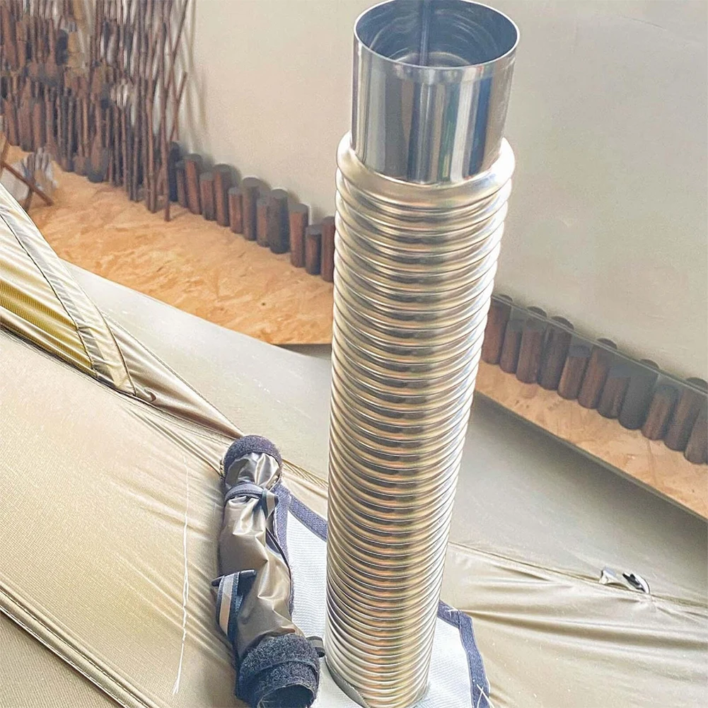 Wood Stove Pipe Stainless Steel Flue Exhaust Stove Pipe 90 Degree Elbow Chimney Liner Bend 50x6cm Multi Flue