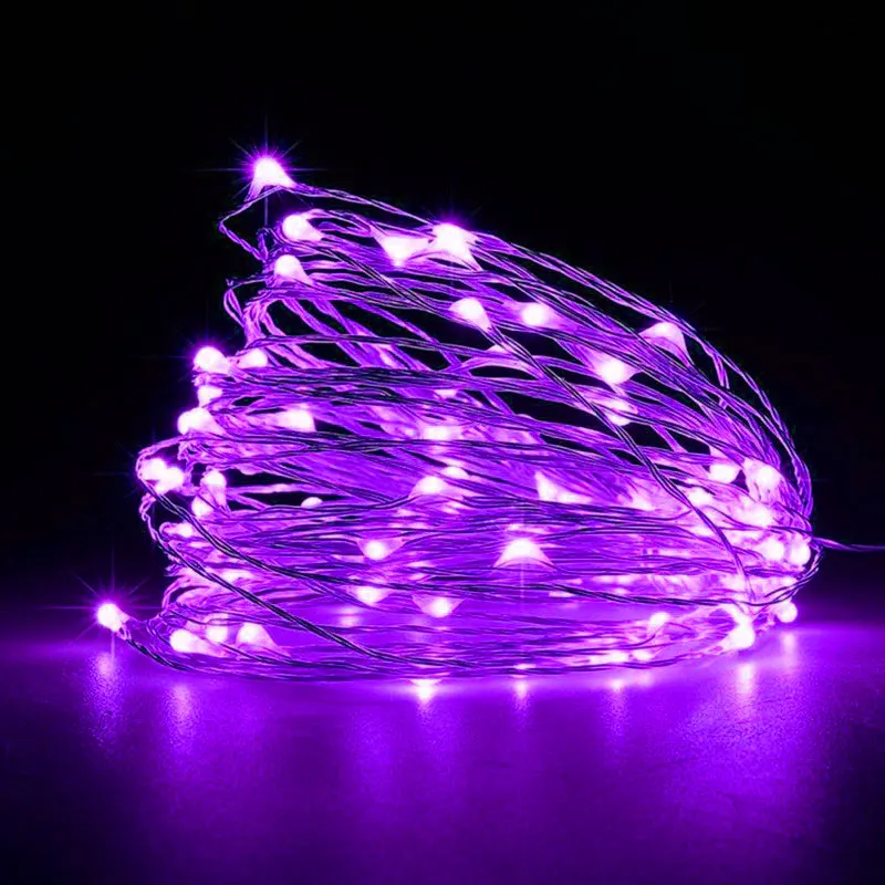 Enchanting LED Fairy String Lights - Silver Wire Garland for Holiday and Event Decoration