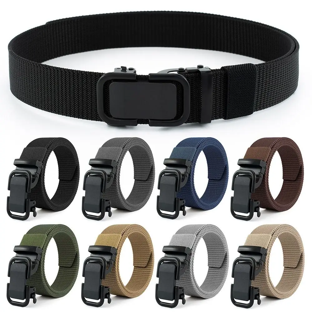 

Trendy Business Casual Simple Wild Style Canvas Strap Automatic Buckle Waistband Weave Waist Band Nylon Braided Belt