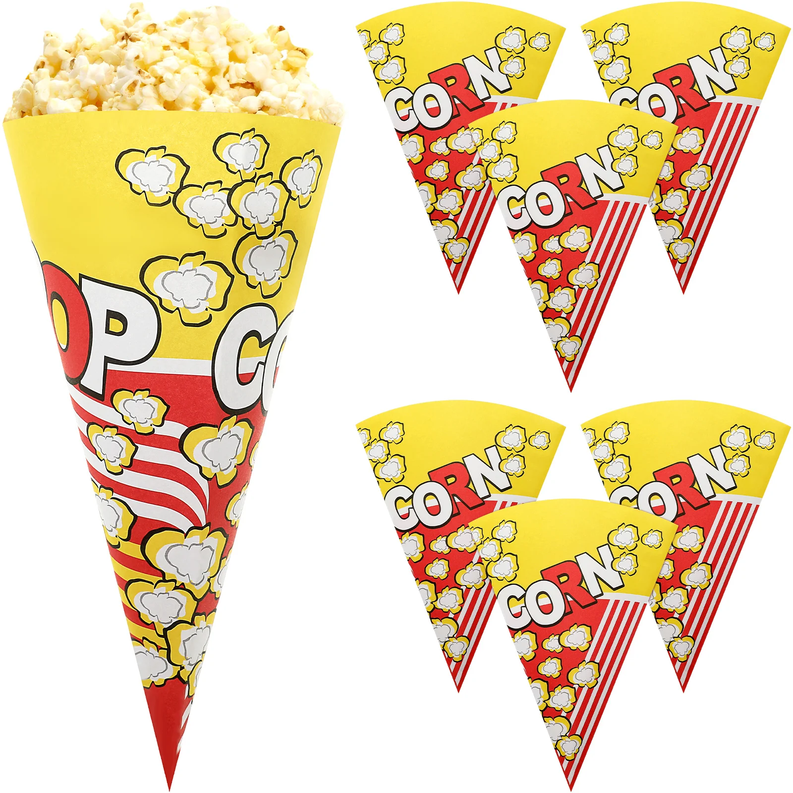 

Triangle Popcorn Bag Treats Snacks Cone Shape Bags for Movie Commercial Machine