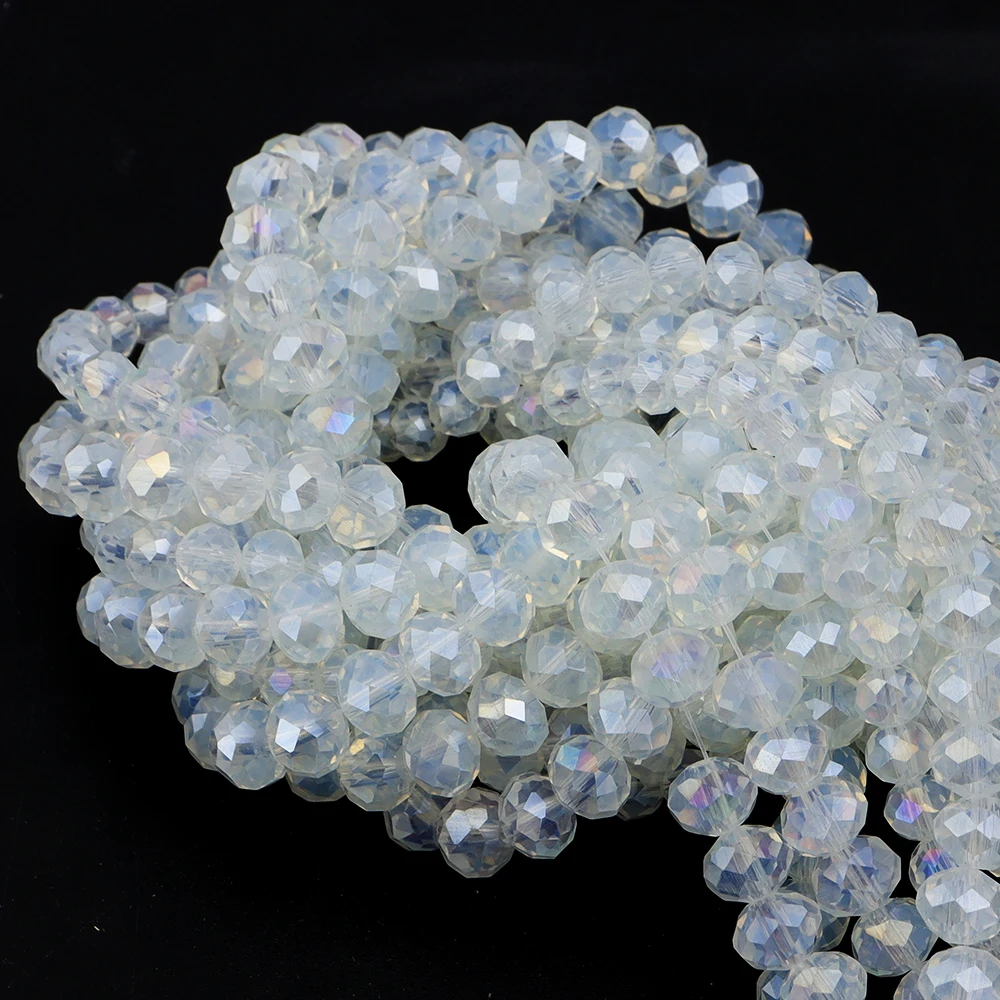 Round Faceted Colorful Glass Beads for Jewelry Making and DIY Projects