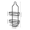 Bathroom Storage Shower Rack Hanging Caddy Drilling Shower Shelves Over Organizer with Towel Bathroom 6