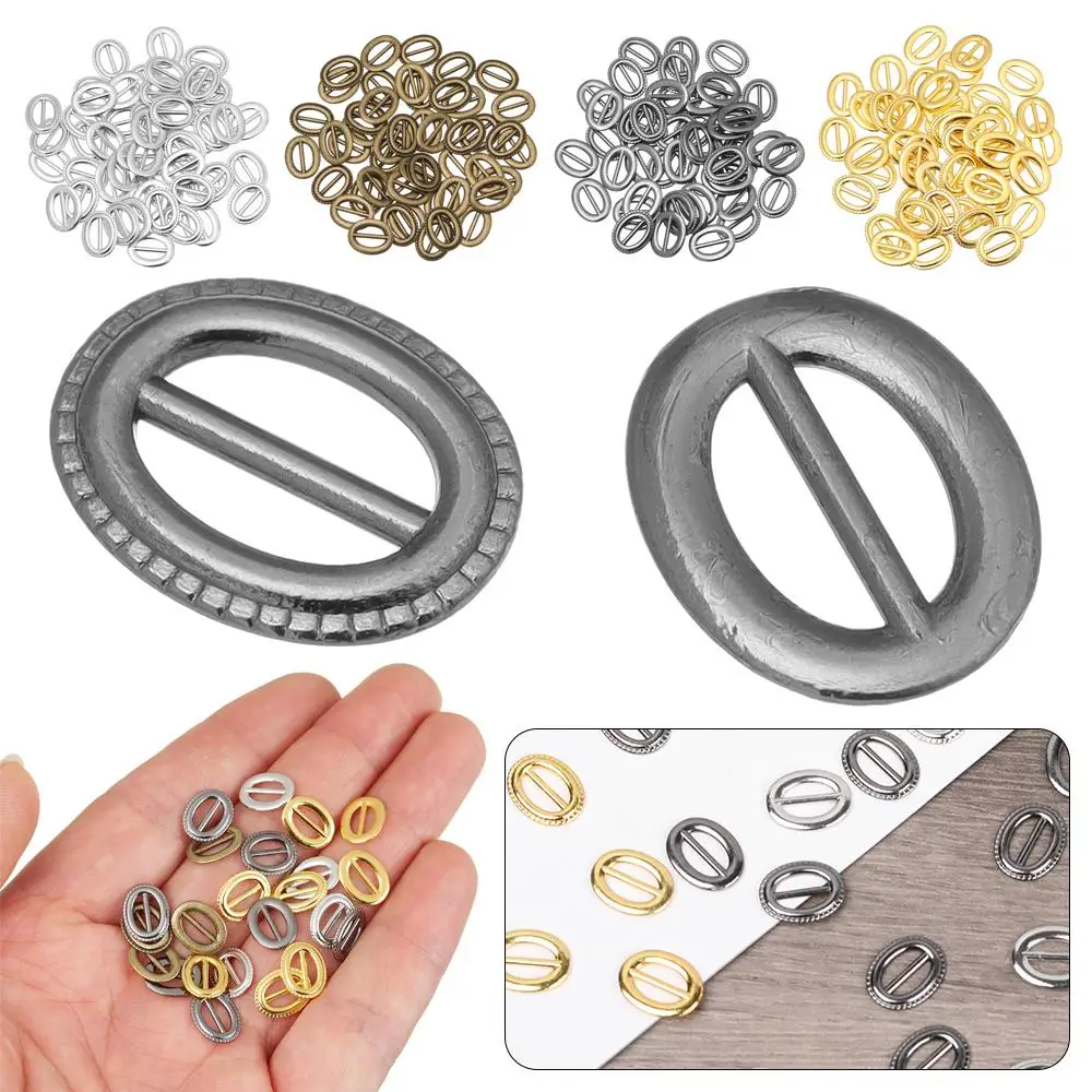 

50pcs Newest Mini Ultra-small 7mm 4 colors Tri-glide Buckle Doll Bags Accessories Diy Dolls Buckles Belt Oval Buttons