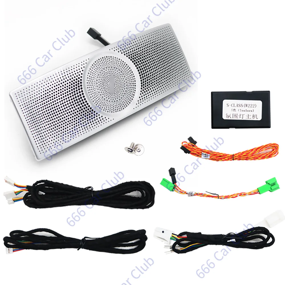 자동차 지붕 천장 LED 스피커, 메르세데스 벤츠 W222 W213 W205 W167 X253 C/E/S 안경 케이스, 회전 트위터 사운드 경적, 64 색