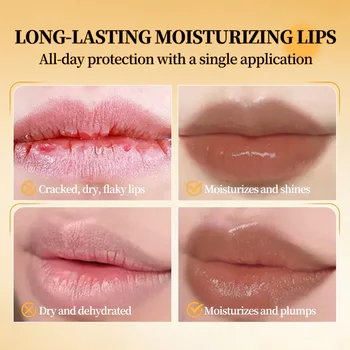 QIBEST Natural Sheer Lip Balm Moisturizing Honey Lipstick Tinted Lip Plumping Balm Smooth Enhancing Natural Color Lip Care 4