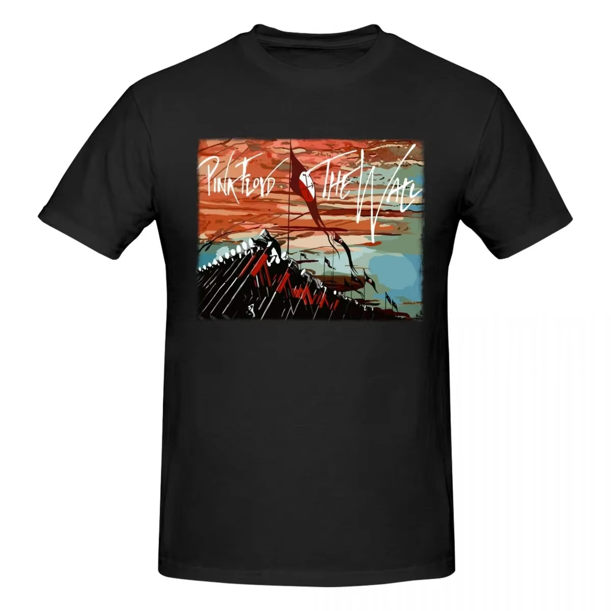 Grunge Vintage Pink Floyd Grafik T-Shirt Y2K Anime Mode Herren Kurzarm Musterdruck Hochwertige Kurzarm – Detail 11