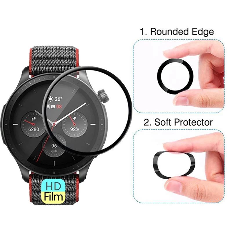 Amazfit GTR 4 Smartwatch  3D  ȭ ȣ Amazfit GTR 4 TPU Ʈ ȣ ʸ, ũġ ȣ ʸ