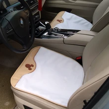 Disney asiento de coche de Mickey para invierno, cojín de asiento Universal de dibujos animados, terciopelo corto grueso sin respaldo, encuadernación gratuita