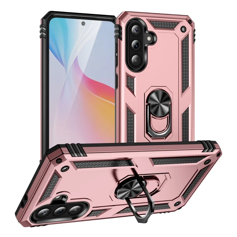 Enhanced Shockproof Armor Phone Case with Lens Protection and Ring Holder