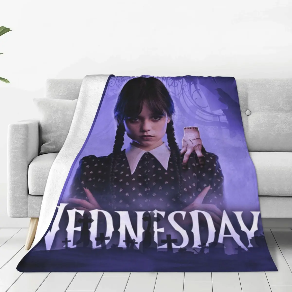 

Wednesday Addams Blanket Warm Fleece Soft Flannel Tv Show Throw Blankets for Bedding Couch Car Spring