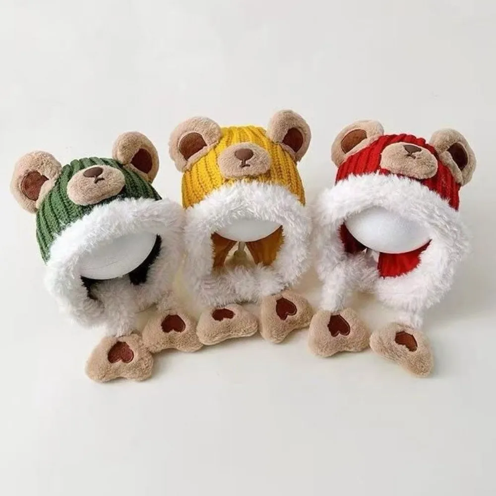 Warm Winter Knitted Hooded Hat for Kids