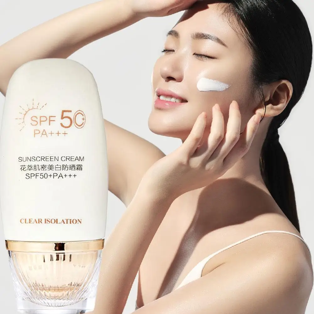 Whitening Essence Sunscreen SPF50+ Brightening UV Protection Face Cream Moisturizing Lightweight Non-Greasy