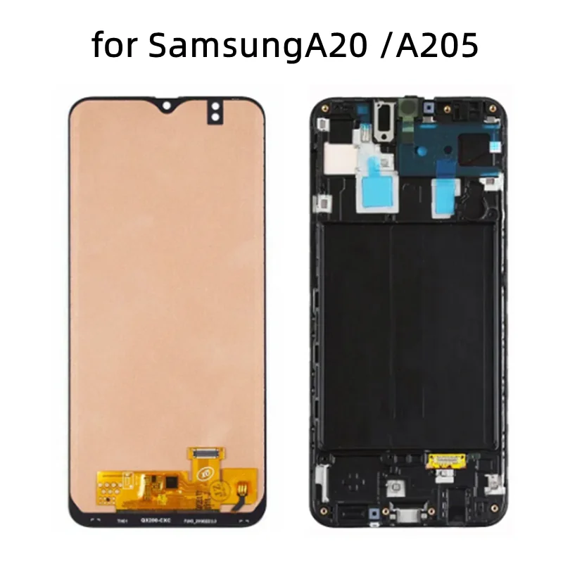 

100% протестированный сменный экран дисплея A20, для Samsung Galaxy A20 A205 A205F, ЖК-дисплей, цифровой сенсорный экран с рамкой