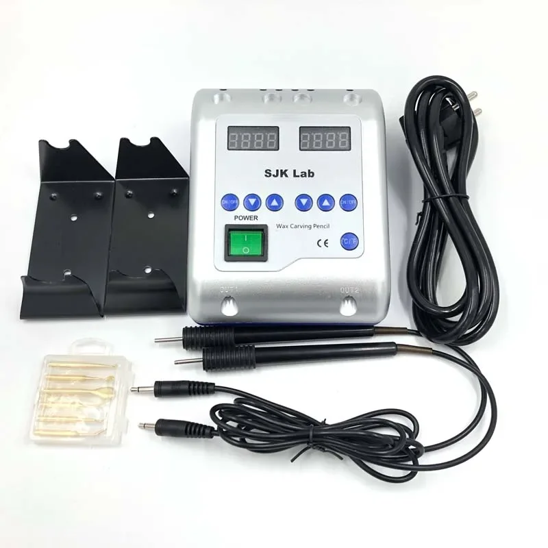 Electric Toothwashing Machine Heater Occupation Carving Double Pen Pencil Carver Waxing 6 Tips 20W