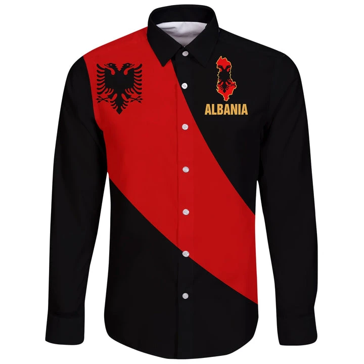 

Albania Flag Design Pattern Summer Mens Vintage Fashion Casual Luxury Short Sleeve Hawaii Shirts For Men Camisa Masculina Party