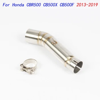 Slip On Motorcycle Mid Connect Tube Middle Link Pipe Stainless Steel Exhaust System For Honda CBR500 CB500X CB500F 2013-2019