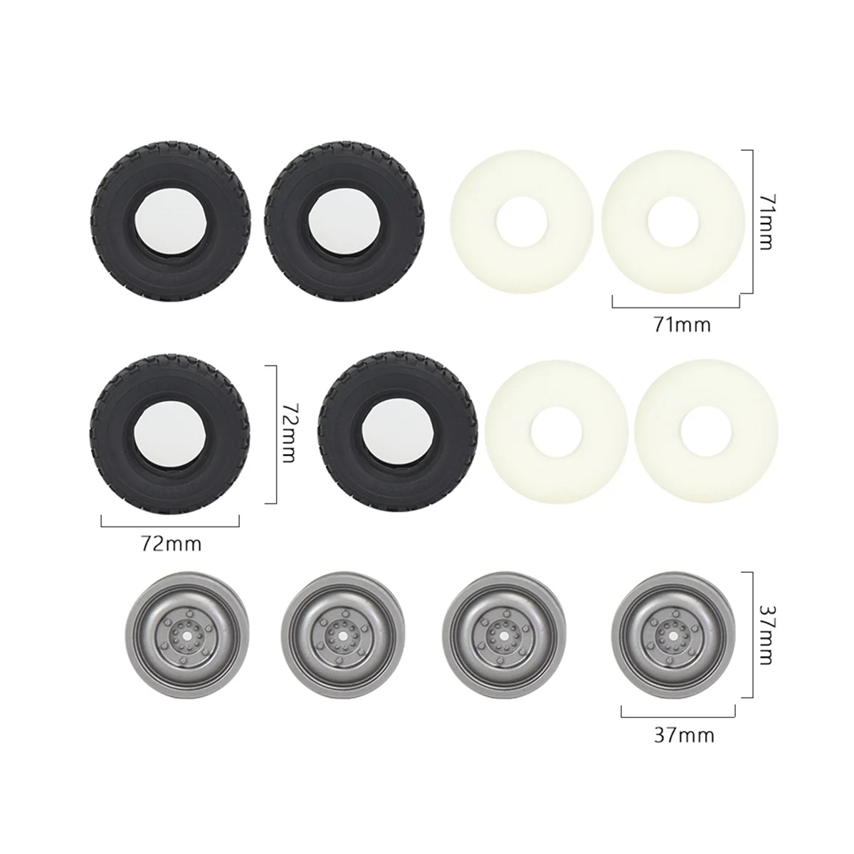 RC ڵ ׷̵ ǰ ׼ Ʈ Ÿ̾ , MN D90 MN98 MN99S WPL C14 C24 C34 B14 B24 LDRC P06, 72mm, 4 
