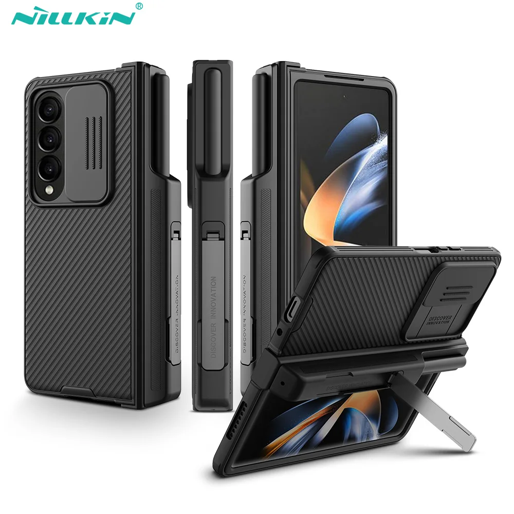 

NILLKIN For Samsung Galaxy Z Fold 4 Case CamShield Pro Slide Camera Back Protector Cover Kickstand With S-Pen Pocket For Z Fold4